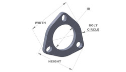 Vibrant 3-bolt Stainless Steel Flange (2.75" I.D.) - Single Flange, Retail Packed